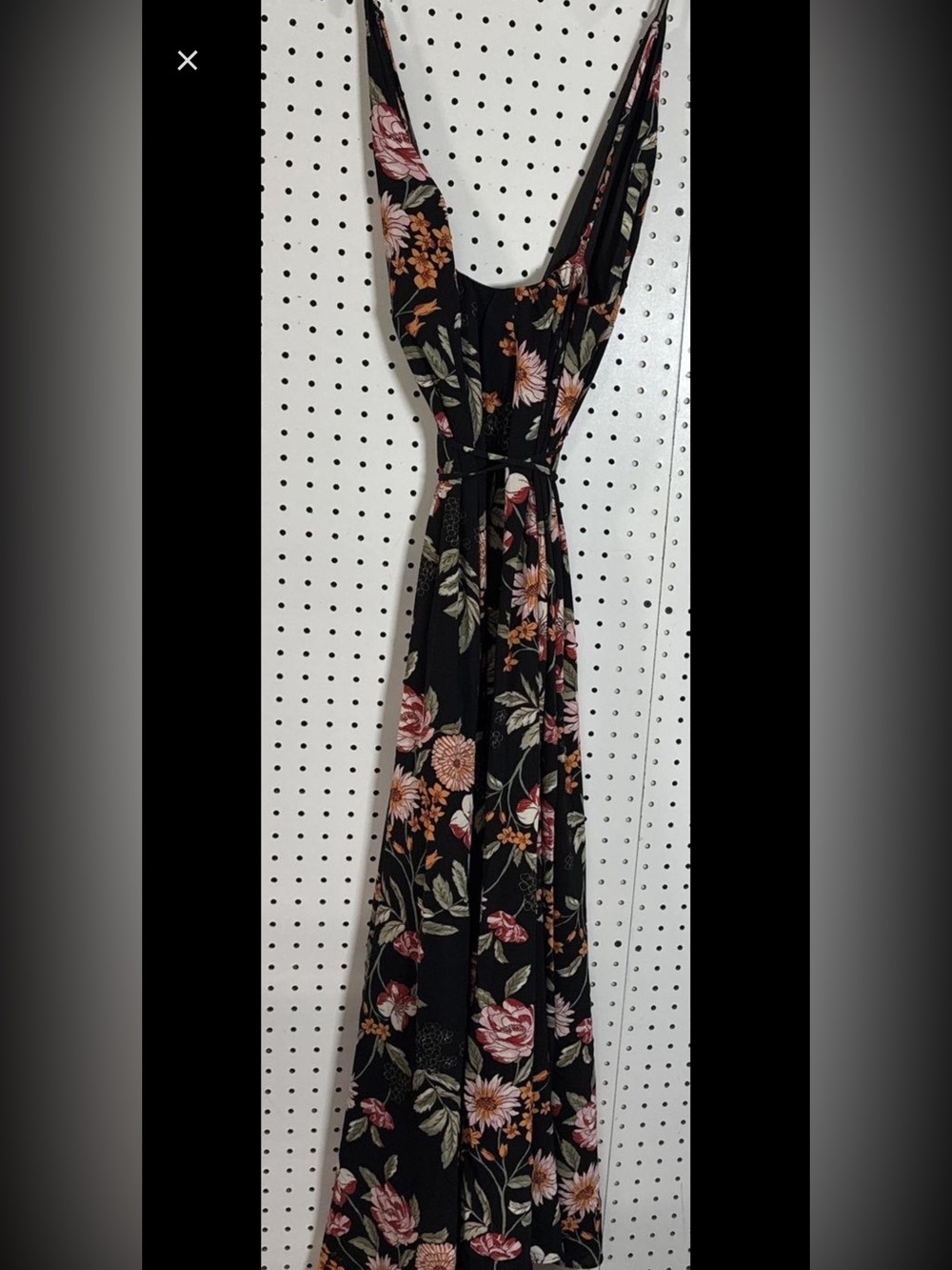 Timing Floral Maxi Dress in Black with Pink and Peach Blooms